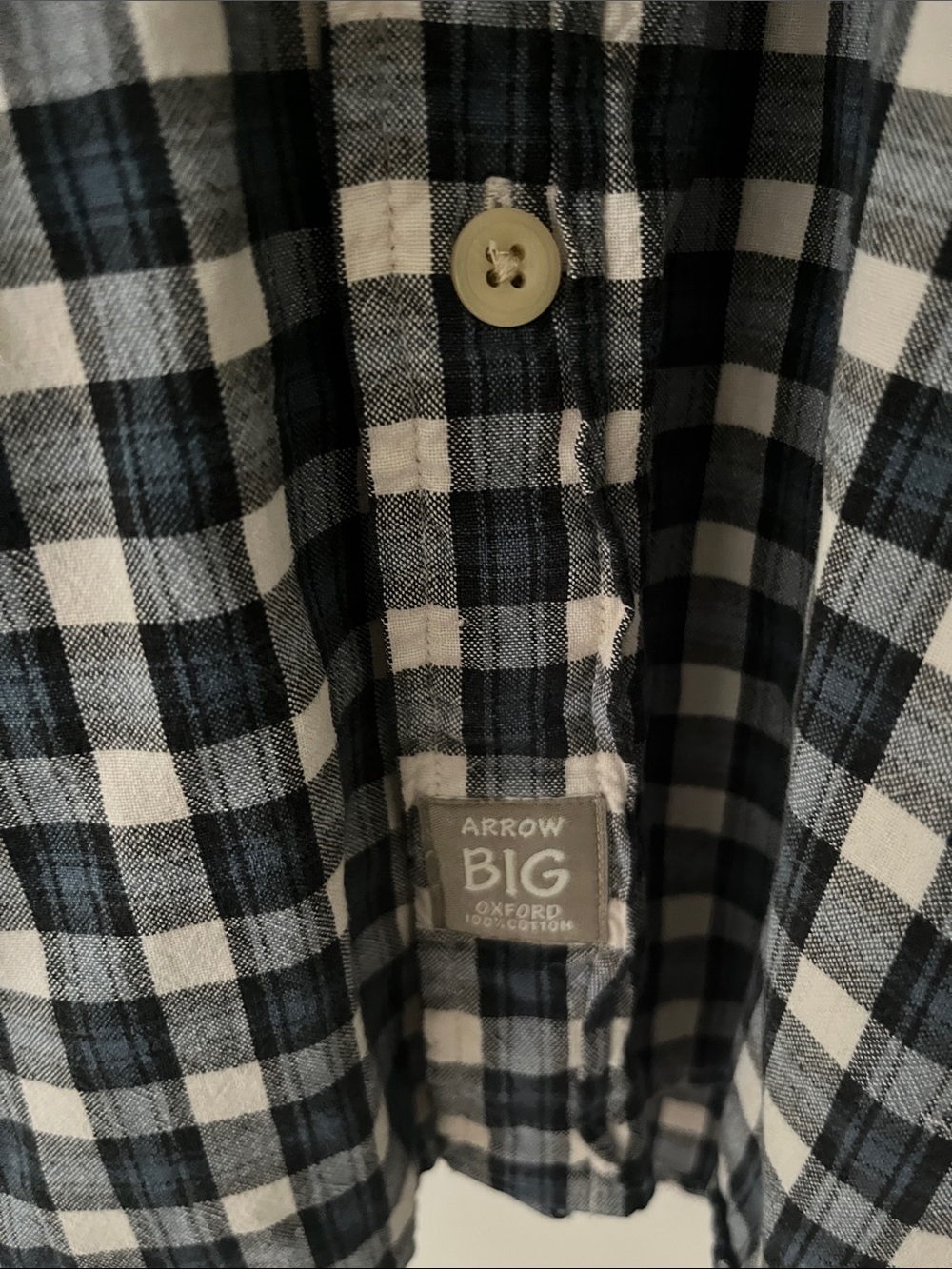 ARROW “The Big Oxford” Long Sleeve Button Down Plaid Tartan Shirt 100% Cotton - Picture 3 of 7